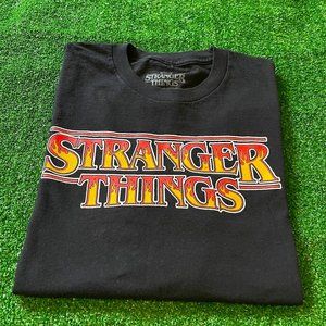 Netflix Stranger Things Demogorgon Hunter Long Sleeve Crewneck Black  T Shirt  L